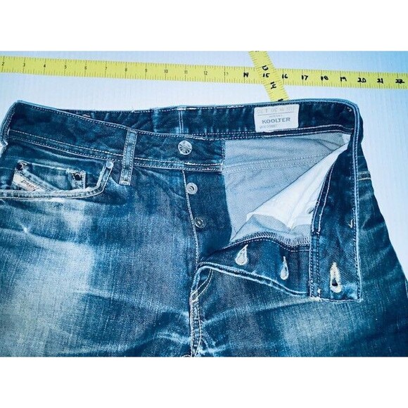 Diesel Jeans Mens Koolter Slim Tapered Button Fly Faded Dark Denim 30x30 - Picture 16 of 16